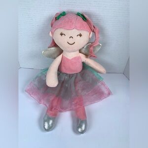 Wondertreats Primrose Fairy Doll Pink Plush Ballerina Soft Curly Hair 18" (T82)